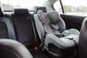 car seat in back seat of car to reprsent georgia car seat laws